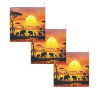 JUMBEAR African Animals under The Sunset - Juego de 5 paños de muselina para bebé, toallas de bebé, paños de lavado súper suaves y absorbentes para recién nacidos, bebés y niños pequeños