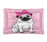 JUMBEAR Alfombrilla de cama para mascotas Bulldog con pajarita, parte inferior antideslizante, colchón para gatos y perros, camas suaves y cómodas para gatos y perros que duermen 24 x 18 pulgadas