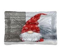 JUMBEAR Alfombrilla de cama para mascotas, diseño de gnomo de Navidad, con parte inferior antideslizante, colchón para gatos y perros, cama suave y cómoda para gatos y perros que duermen 24 x 18