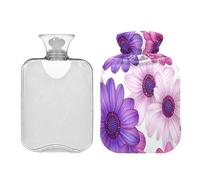 JUMBEAR Beautiful Flowers - Botellas de agua caliente con funda suave, bolsa de agua caliente para aliviar el dolor, 2 L, para manos y pies, bolsas de agua caliente para dormir cómodamente