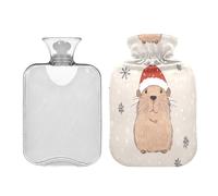 JUMBEAR Bolsas de agua caliente con diseño de Caperucita Roja de Navidad con cubierta suave, bolsa de agua caliente para aliviar el dolor, 2 L, para manos y pies, bolsas de agua caliente para dormir