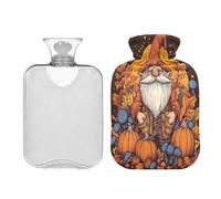 JUMBEAR Bolsas de agua caliente de gnomo de Halloween con cubierta suave, bolsa de agua caliente para aliviar el dolor, 1 litro, para manos y pies, bolsas de agua caliente para dormir cómodamente