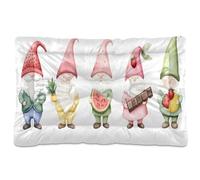 JUMBEAR Bonita cama para mascotas con gnomos de acuarela con fruta, colchón antideslizante para perros, gatos y perros, camas suaves y cómodas para gatos y perros que duermen 24 x 18 pulgadas