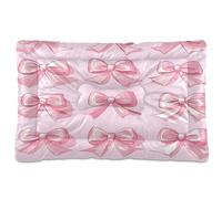 JUMBEAR Bonita cama para mascotas con pajarita, base antideslizante, colchón para gatos y perros, cama suave y cómoda para gatos y perros, 24 x 18 pulgadas