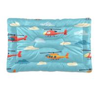 JUMBEAR Bonita cama para mascotas de avión de dibujos animados, colchón antideslizante para jaula de perro, tapete para gatos y perros, camas suaves y cómodas para gatos y perros que duermen de 36 x