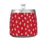 JUMBEAR Bonito cenicero de pan de jengibre de Navidad con tapa, resistente al viento, para interiores y exteriores, ceniceros sin olor para jardín, bar, balcón, decoración de oficina en casa