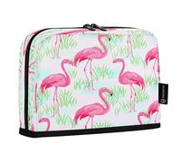 JUMBEAR Bonito estuche de flamenco, estuche de gran capacidad para bolígrafos, organizador de escritorio, bolsa de cosméticos con cremallera para escuela, oficina, viajes