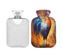 JUMBEAR Botellas de agua caliente retro con cubierta de terciopelo, bolsa de agua caliente de 1 litro para alivio del dolor cálido y terapia de calor frío, regalos cálidos en invierno, apto para niños