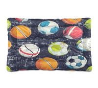 JUMBEAR Cama colorida de fútbol para mascotas, colchón antideslizante para perros, gatos y perros, camas suaves y cómodas para gatos y perros que duermen de 36 x 24 pulgadas