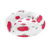 JUMBEAR Cama de dona calmante de frutas de dibujos animados para perros y gatos, cama redonda de felpa para cachorros, camas cálidas y suaves para mascotas con parte inferior antideslizante y lavable