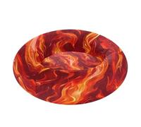 JUMBEAR Cama de dona calmante de fuego naranja para perros y gatos, cama redonda de felpa para cachorros, camas cálidas y suaves para mascotas con parte inferior antideslizante y lavable, talla XS