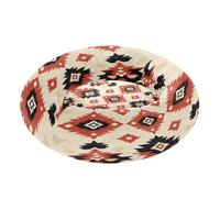 JUMBEAR Cama de dona calmante para perros y gatos con patrones de punto nativos americanos, cama redonda de felpa para cachorros, camas cálidas y suaves para mascotas con parte inferior antideslizante