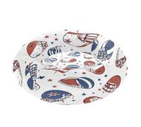 JUMBEAR Cama de dona calmante para perros y gatos con pelota de fútbol americano y casco, cama redonda de felpa para cachorros, gatitos, camas cálidas y suaves para mascotas con parte inferior