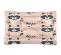 JUMBEAR Cama para mascotas con diseño de mapache de dibujos animados, colchón antideslizante para perros y gatos, cama suave y cómoda para gatos y perros que duermen 24 x 18 pulgadas