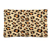 JUMBEAR Cama para mascotas con estampado de leopardo, parte inferior antideslizante, colchón para gatos y perros, cama suave y cómoda para gatos y perros, 24 x 18 pulgadas