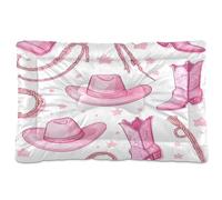 JUMBEAR Cama para mascotas con sombrero de vaquero y pistola de América del Norte, colchón antideslizante para perros, gatos y perros, camas suaves y cómodas para gatos y perros que duermen de 36 x 24