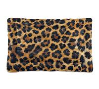 JUMBEAR Cama para mascotas con textura de leopardo marrón, parte inferior antideslizante, colchón para gatos y perros, cama suave y cómoda para gatos y perros que duermen 24 x 18 pulgadas