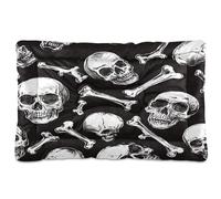 JUMBEAR Cama para mascotas de calavera y huesos, colchón antideslizante para perros y gatos, cama suave y cómoda para gatos y perros, 24 x 18 pulgadas