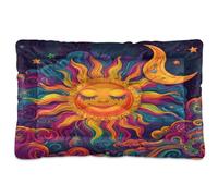 JUMBEAR Cama para mascotas Sun and Moon, colchón antideslizante para perros y gatos, cama suave y cómoda para gatos y perros, 36 x 24 pulgadas