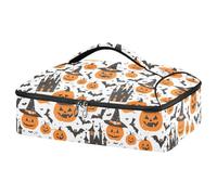 JUMBEAR Cazuela aislada con sombrero de calabaza y bruja, bolsa de transporte para cazuela, para alimentos fríos o calientes, aptos para cenas, fiestas, campamentos