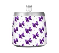 JUMBEAR Cenicero de lazo morado con tapa, resistente al viento, para interiores y exteriores, sin olor, para jardín, bar, balcón, decoración de oficina en casa