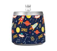JUMBEAR Cenicero de nave espacial con tapa, resistente al viento, para interiores y exteriores, sin olor, para jardín, bar, balcón, decoración de oficina en casa