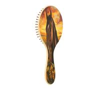 JUMBEAR Cepillo de pelo de caballos en girasoles, cepillo de madera de bambú para masajear el cuero cabelludo, para todos los peinados, reduce los enredos y la rotura del cabello, promueve el
