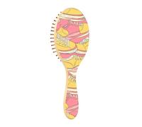 JUMBEAR Cepillo de pelo de zapatos de dibujos animados, cepillo de madera de bambú para masajear el cuero cabelludo, para todos los peinados, reduce los enredos y la rotura del cabello, promueve el