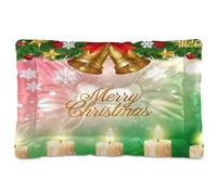 JUMBEAR Colchones de cama para mascotas con diseño de campanas de Navidad, parte inferior antideslizante, colchón para gatos y perros, cama suave y cómoda para gatos y perros, 36 x 24 pulgadas