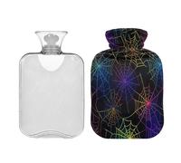 JUMBEAR Coloridas botellas de agua caliente de Halloween con cubierta suave, bolsa de agua caliente para aliviar el dolor, 2 L para manos y pies, bolsas de agua caliente para dormir cómodamente