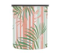 JUMBEAR Coloridas hojas de palma hermético, recipiente de café de 900 ml, recipiente de almacenamiento de alimentos de cocina de acero inoxidable para granos de café, té, frutos secos, azúcar