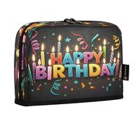 JUMBEAR Colorido estuche para lápices de feliz cumpleaños, estuche de gran capacidad para bolígrafos, organizador de escritorio, bolsa de cosméticos con cremallera para escuela, oficina, viajes