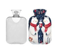 JUMBEAR Cute White Bear - Bolsas de agua caliente con funda suave, bolsa de agua caliente para aliviar el dolor, 2 L, para manos y pies, bolsas de agua caliente para dormir cómodamente