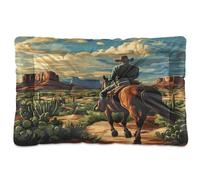 JUMBEAR Desert America Troops Cowboy - Cama para mascotas, colchón antideslizante para perros y gatos, cama suave y cómoda para gatos y perros que duermen 24 x 18 pulgadas