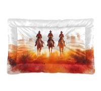 JUMBEAR Desert Troops Cowboy under Sunset - Cama para mascotas, colchón antideslizante para perros y gatos, cama suave y cómoda para gatos y perros que duermen 24 x 18 pulgadas