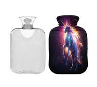 JUMBEAR Dream Starry Unicorn - Botellas de agua caliente con funda de terciopelo, bolsa de agua caliente de 2 L para aliviar el dolor cálido y terapia de calor frío, regalo cálido en invierno, apto