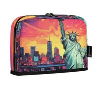 JUMBEAR Estatua de la Libertad - Estuche para lápices de gran capacidad, organizador de escritorio, bolsa de cosméticos con cremallera para escuela, oficina, viajes