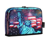 JUMBEAR Estatua de la Libertad - Estuche para lápices de gran capacidad, organizador de escritorio, bolsa de cosméticos con cremallera para escuela, oficina, viajes