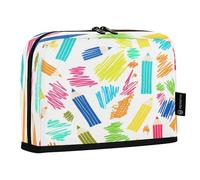 JUMBEAR Estuche colorido para lápices dibujados a mano y estuche para lápices de gran capacidad, organizador de escritorio, bolsa de cosméticos con cremallera para escuela, oficina, viajes