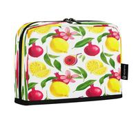 JUMBEAR Estuche para lápices con diseño de limones de acuarela, estuche de gran capacidad para bolígrafos, organizador de escritorio, bolsa de cosméticos con cremallera para escuela, oficina, viajes