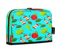 JUMBEAR Estuche para lápices con forma de pera verde y manzanas rojas, estuche de gran capacidad para bolígrafos, organizador de escritorio, bolsa de cosméticos con cremallera para escuela, oficina