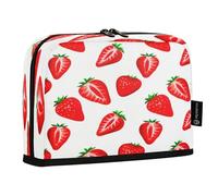 JUMBEAR Estuche para lápices de acuarela con diseño de fresas, gran capacidad, organizador de escritorio, bolsa de cosméticos con cremallera para escuela, oficina, viajes