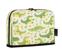 JUMBEAR Estuche para lápices de cocodrilos de dibujos animados, estuche de gran capacidad para bolígrafos, organizador de escritorio, bolsa de cosméticos con cremallera para escuela, oficina, viajes