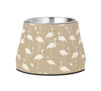 JUMBEAR Flamingo - Cuencos de acero inoxidable para perros, comida y agua, antideslizantes, para cachorros pequeños, medianos y grandes