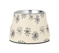 JUMBEAR Fresh Style - Cuencos de acero inoxidable para perros, con fragmentos florales y antideslizantes, para alimentos y agua, platos para cachorros pequeños, medianos y grandes