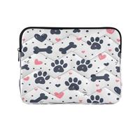JUMBEAR Funda protectora para portátil de 13 a 14 pulgadas, diseño de huellas de gato y perro, funda protectora interior de felpa suave