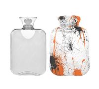 JUMBEAR Happy Halloween - Botellas de agua caliente con cubierta suave, bolsa de agua caliente para aliviar el dolor, 2 L, para manos y pies, bolsas de agua caliente para dormir cómodamente