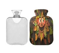 JUMBEAR Happy Thanksgiving - Botellas de agua caliente con cubierta suave, bolsa de agua caliente para aliviar el dolor, 1 litro, para manos y pies, bolsas de agua caliente para dormir cómodamente