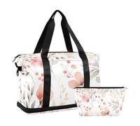 JUMBEAR Hermosa bolsa de deporte con diseño de flores silvestres con bolsillo húmedo, bolsa de viaje para hombres y mujeres, gran capacidad con correa para el hombro, para gimnasio, viajes, natación,