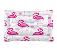JUMBEAR Hermosas alfombrillas de cama para mascotas con diseño de flamenco, parte inferior antideslizante, colchón para gatos y perros, camas suaves y cómodas para gatos y perros que duermen 24 x 18